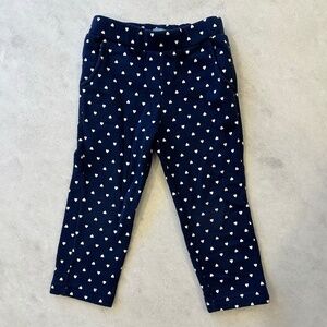 Baby Gap Navy Blue Pants with White Hearts I 3 Years I Excellent Condition